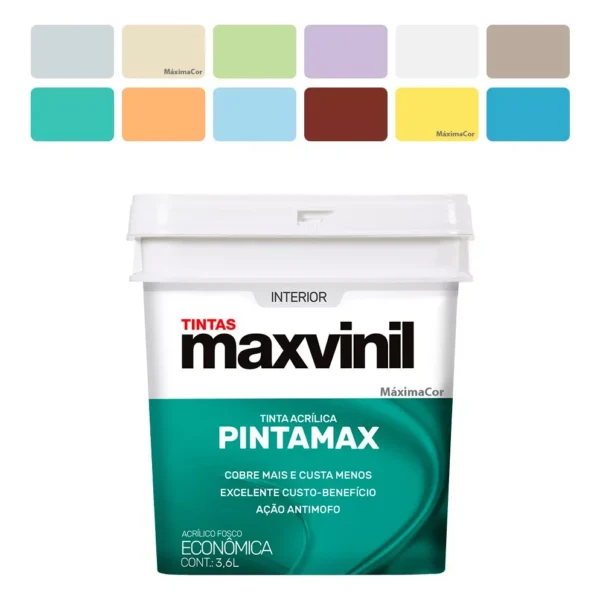 Tinta Anti Mofo Econômica Lavável Pintamax Maxvinil 3,6l